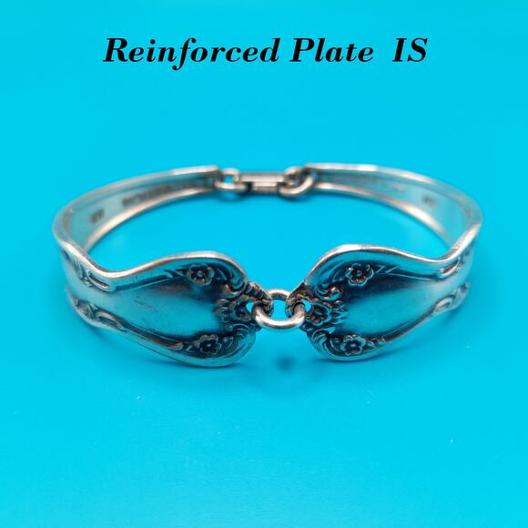 Vintage Silver Plate Bracelet, Flatware Jewelry, 6 1/4 Inches - Picture 1 of 11